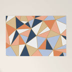Festive, Geometric Art, Orange, Navy, Blue, Gold, Abstract Art Welcome Mat Gallery Image 1