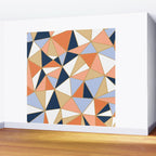 Festive, Geometric Art, Orange, Navy, Blue, Gold, Abstract Art Wall Mural Gallery Image 2