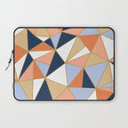 Festive, Geometric Art, Orange, Navy, Blue, Gold, Abstract Art Laptop Sleeve Gallery Image 1