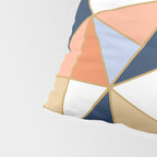 Festive, Geometric Art, Orange, Navy, Blue, Gold, Abstract Art Pillow Sham Gallery Image 4