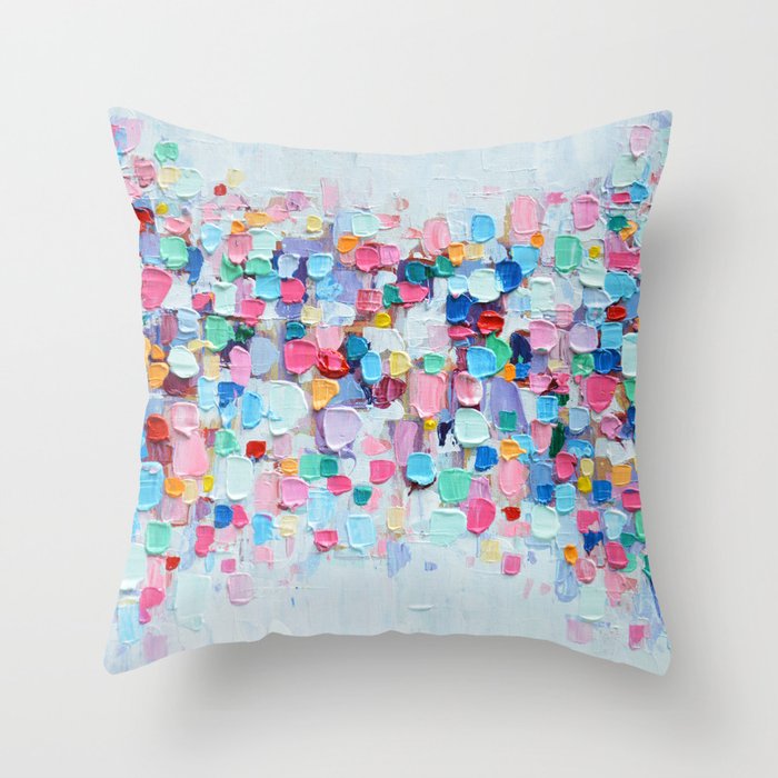 Rainbow Confetti Throw Pillow Gallery Image 6