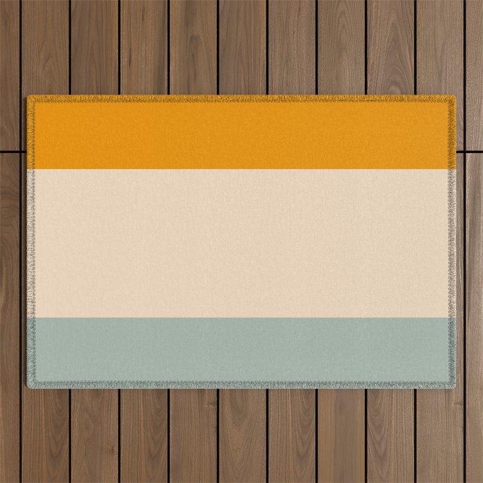 Heracles - Minimal Summer Retro Stripes Outdoor Rug Gallery Image 1