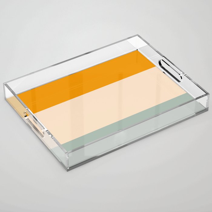 Heracles - Minimal Summer Retro Stripes Acrylic Tray Gallery Image 1