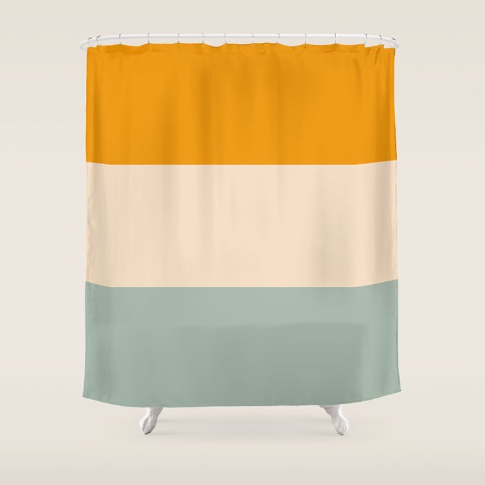 Heracles - Minimal Summer Retro Stripes Shower Curtain Gallery Image 1