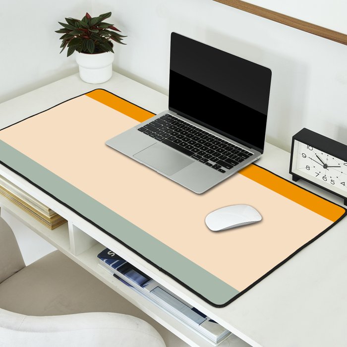 Heracles - Minimal Summer Retro Stripes Desk Mat Gallery Image 2