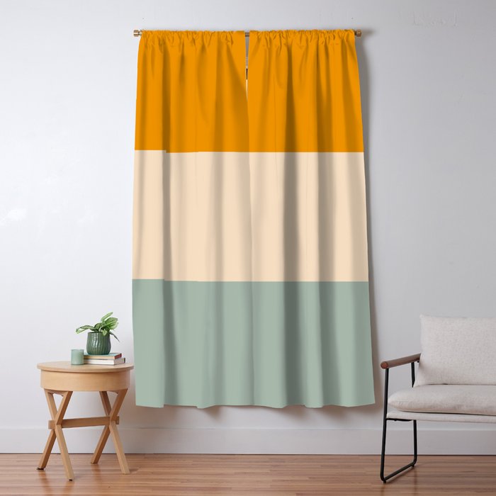 Heracles - Minimal Summer Retro Stripes Window Curtain Gallery Image 1