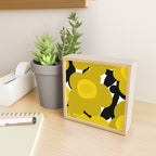 Large Dijon Mustard Yellow Retro Flowers on Dark Branches White Background #decor #society6 #buyart Mini Art Print Gallery Image 2