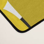 Large Dijon Mustard Yellow Retro Flowers on Dark Branches White Background #decor #society6 #buyart Desk Mat Gallery Image 4