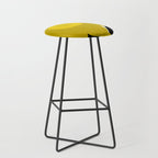 Large Dijon Mustard Yellow Retro Flowers on Dark Branches White Background #decor #society6 #buyart Stool Gallery Image 1