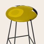 Large Dijon Mustard Yellow Retro Flowers on Dark Branches White Background #decor #society6 #buyart Stool Gallery Image 2