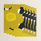 Large Dijon Mustard Yellow Retro Flowers on Dark Branches White Background #decor #society6 #buyart Wrapping Paper Gallery Image 3