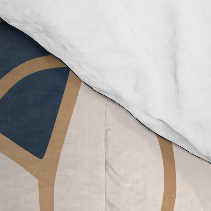Floral Aesthetic in Navy, Blue, Ivory and Gold Comforter Gallery Image 4