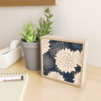 Floral Aesthetic in Navy, Blue, Ivory and Gold Mini Art Print Gallery Image 2