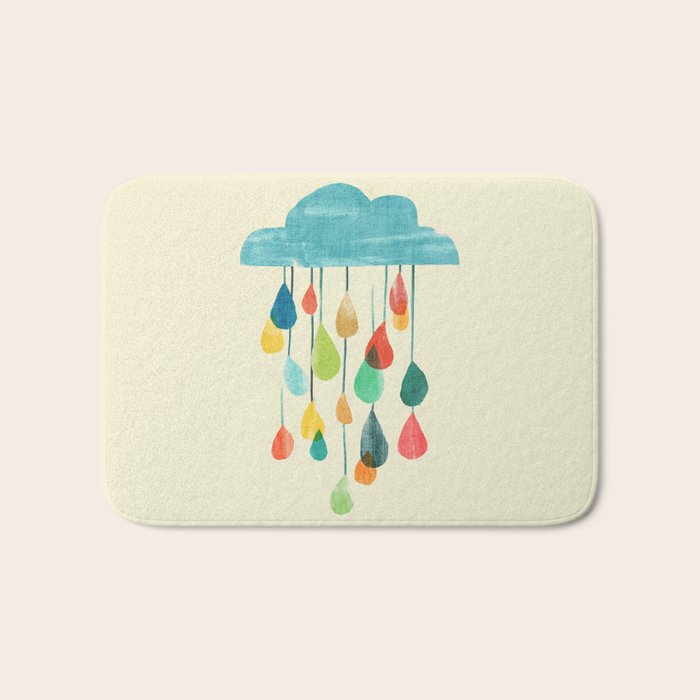 cloudy with a chance of rainbow Bath Mat Gallery Image 1