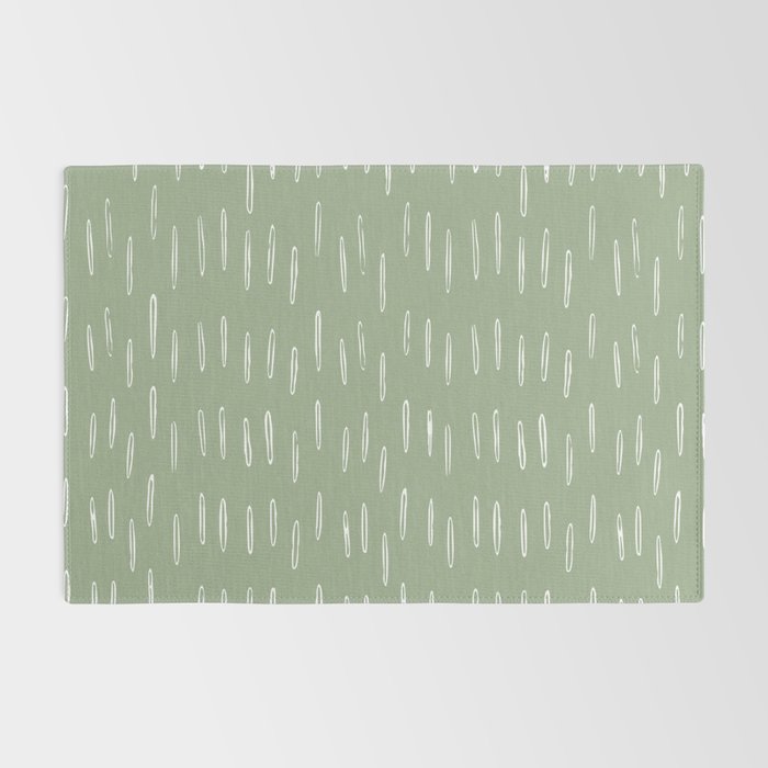 Raindrop Boho Abstract Pattern, Sage Green Rug Gallery Image 2