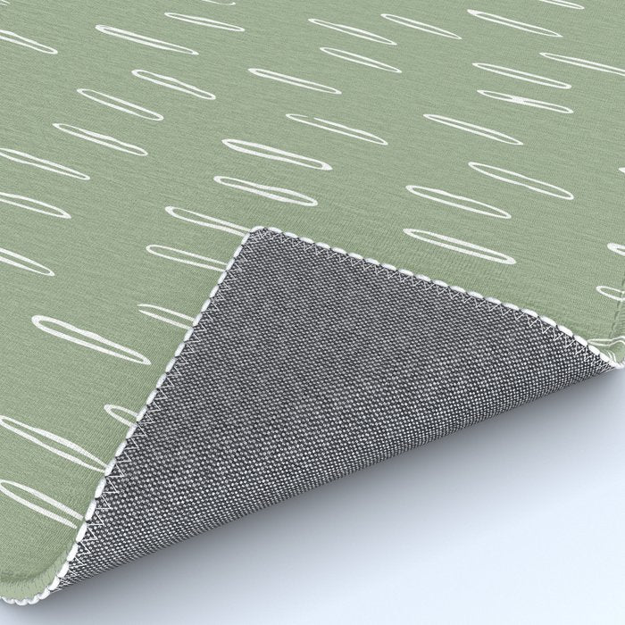 Raindrop Boho Abstract Pattern, Sage Green Rug Gallery Image 4