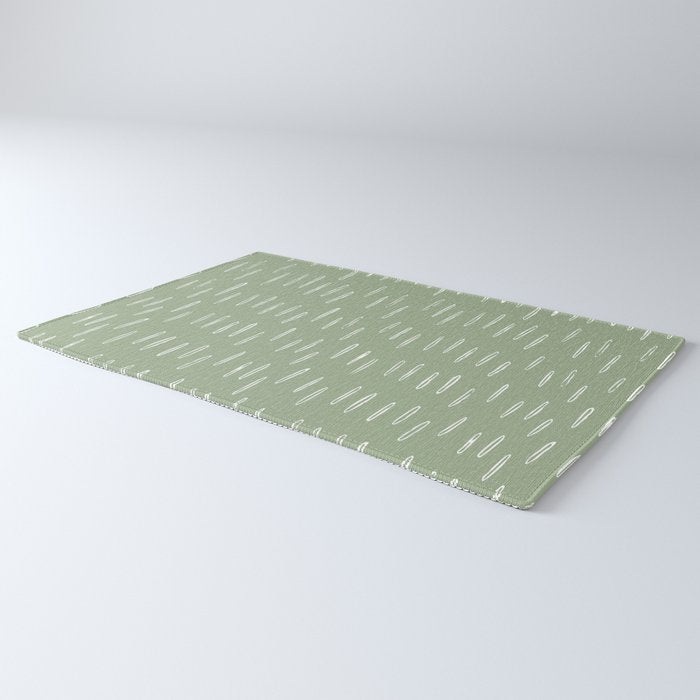 Raindrop Boho Abstract Pattern, Sage Green Rug Gallery Image 3