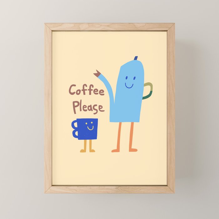 coffee please Mini Art Print Gallery Image 1