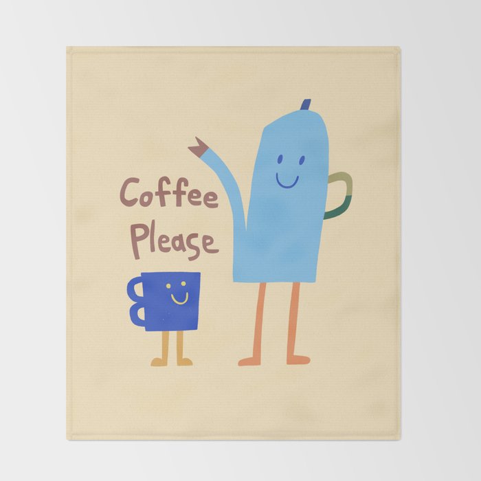 coffee please Throw Blanket Gallery Image 2