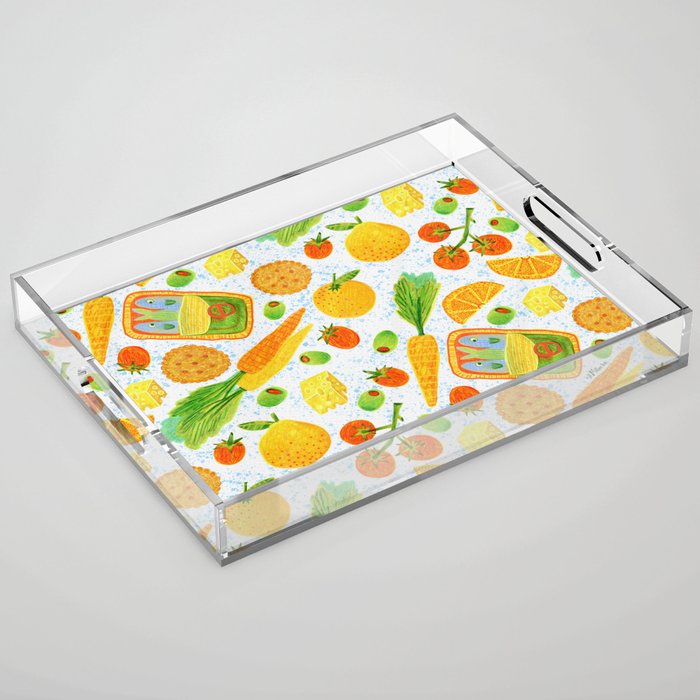 Kitchen Snacks & Apps in Orange & White Acrylic Tray Gallery Image 1