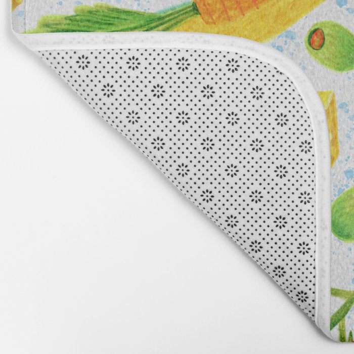 Kitchen Snacks & Apps in Orange & White Bath Mat Gallery Image 2