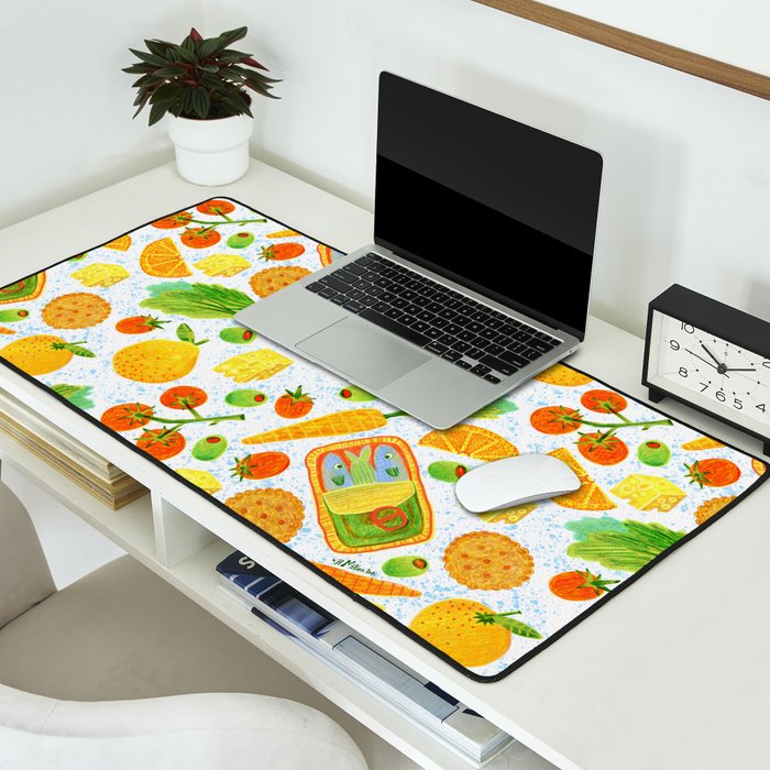 Kitchen Snacks & Apps in Orange & White Desk Mat Gallery Image 2