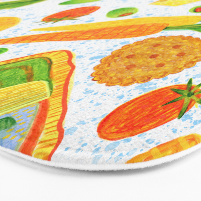 Kitchen Snacks & Apps in Orange & White Bath Mat Gallery Image 3