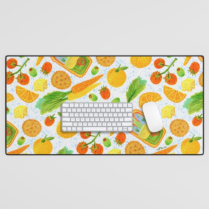 Kitchen Snacks & Apps in Orange & White Desk Mat Gallery Image 1