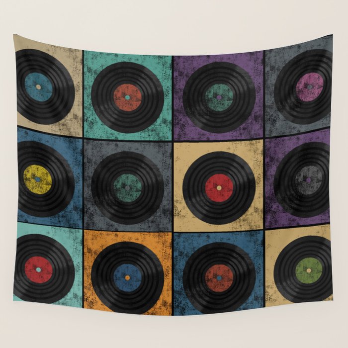 Vinyl Records Wall Tapestry