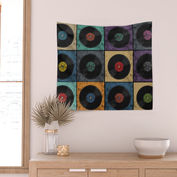 Vinyl Records Wall Tapestry Gallery Image 2