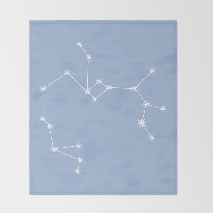 Sagittarius Zodiac Star Constellation Line Art Sky Blue Throw Blanket Gallery Image 2