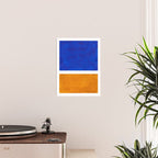 Phthalo Blue Yellow Ochre Mid Century Modern Abstract Minimalist Rothko Color Field Squares Poster Gallery Image 2
