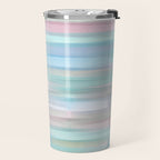 Abstract Watercolor Waves in Sky & Seafoam Travel Mug Gallery Image 2