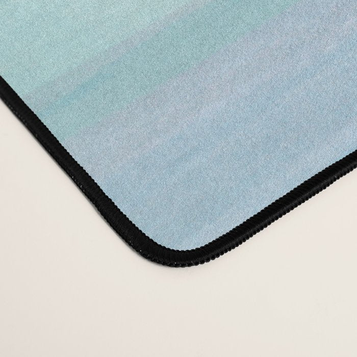 Abstract Watercolor Waves in Sky & Seafoam Desk Mat Gallery Image 4