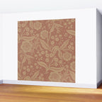 Terracotta and Golden Floral Pattern   Wall Mural Gallery Image 2