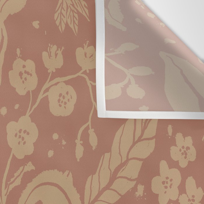 Terracotta and Golden Floral Pattern   Wall Tapestry Gallery Image 3