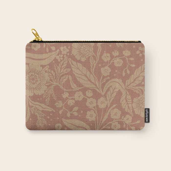 Terracotta and Golden Floral Pattern   Carry All Pouch Gallery Image 1