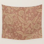 Terracotta and Golden Floral Pattern   Wall Tapestry Gallery Image 4