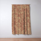 Terracotta and Golden Floral Pattern   Window Curtain Gallery Image 3