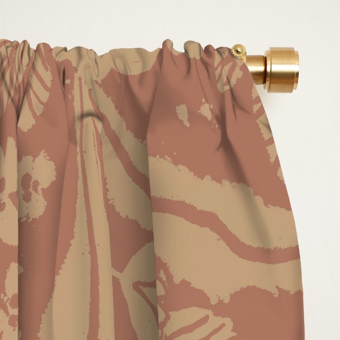 Terracotta and Golden Floral Pattern   Window Curtain Gallery Image 2