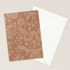 Terracotta and Golden Floral Pattern   Stationery Card Gallery Image 2