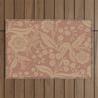 Terracotta and Golden Floral Pattern   Outdoor Rug Gallery Image 1