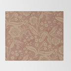 Terracotta and Golden Floral Pattern   Throw Blanket Gallery Image 2