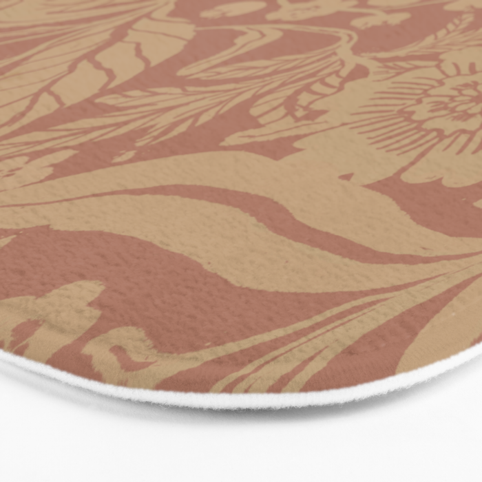 Terracotta and Golden Floral Pattern   Bath Mat Gallery Image 3