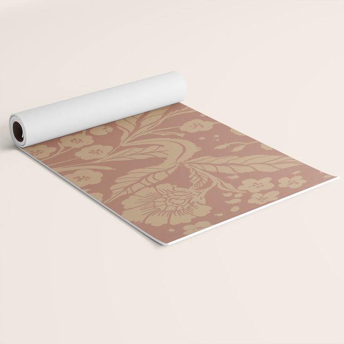Terracotta and Golden Floral Pattern   Yoga Mat Gallery Image 2