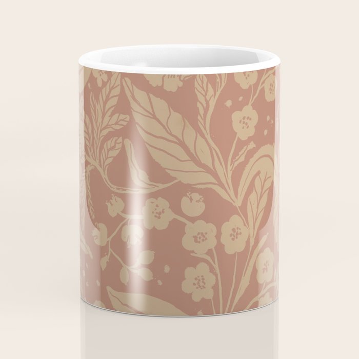 Terracotta and Golden Floral Pattern   Coffee Mug Gallery Image 4