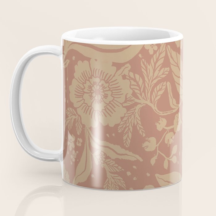 Terracotta and Golden Floral Pattern   Coffee Mug Gallery Image 3