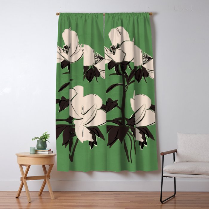 Modern Art Flowers 19 Window Curtain Gallery Image 1
