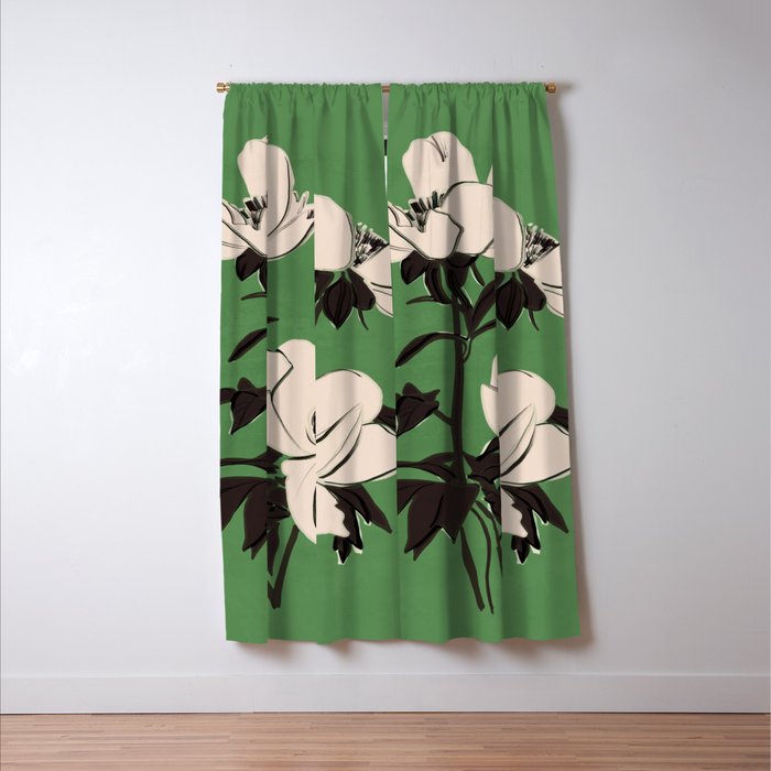 Modern Art Flowers 19 Window Curtain Gallery Image 3