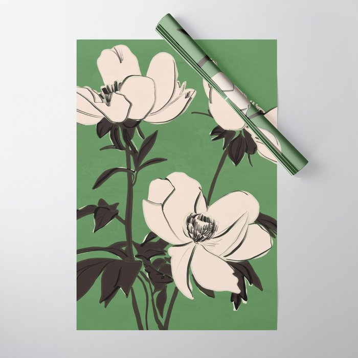 Modern Art Flowers 19 Wrapping Paper Gallery Image 1